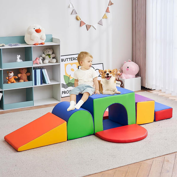 Wanan Foam Climbing Blocks for Toddlers, 7Pcs Climbing Toys