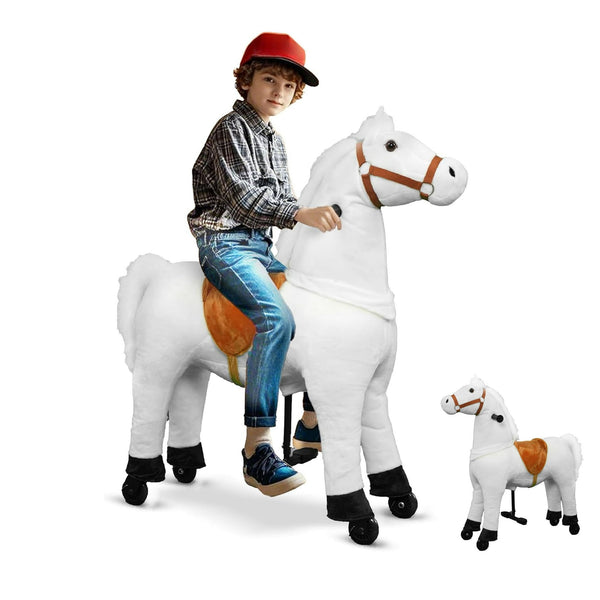 Wanan Ride on Horse for Big Kids, Horse Ride on Toy for 4 to 9 Years Old, (35.43'' Height) Riding Horse Rider Mechanical Walking Action, No Battery or Electricity, Max Load 165LBS