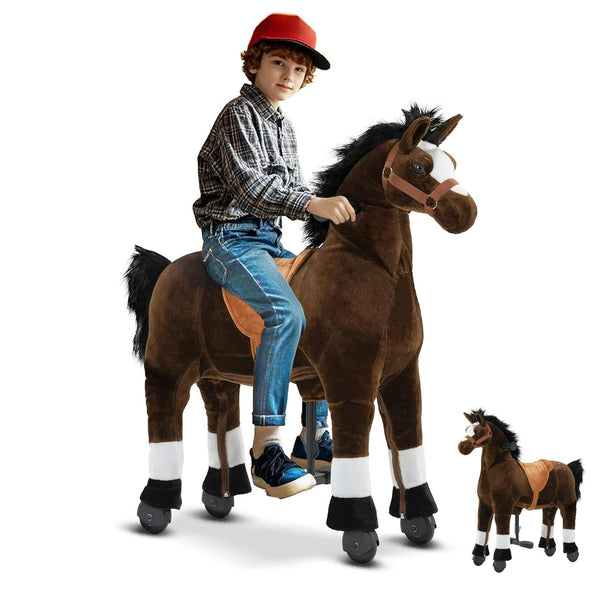 Wanan Ride on Horse for Big Kids, Horse Ride on Toy for 7 Years Old to Adult, (41.33'' Height) Riding Horse Rider Mechanical Walking Action, No Battery or Electricity, Max Load 187LBS