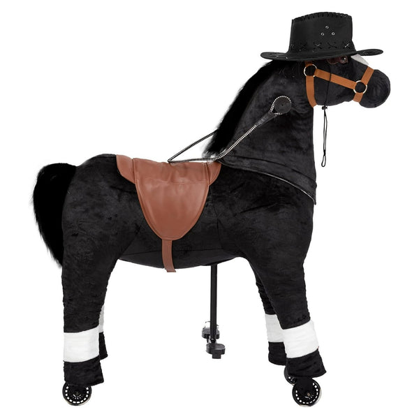 Wanan Ride on Horse for Kids with Reins and Cowboy Hat, Riding Horse Toy