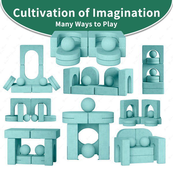 Kids Couch 8PCS, Kids Modular Couch Toddler with 2 Balls, Kids Couch Play Set 8 in 1 Baby Foam Sofa Kids Couch for Playroom