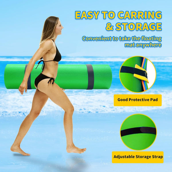 Linor 18 X 6Ft Lily Pad Floating Mat, 3-Layer Tear-Resistant Xpe Foam Floating Island for 7-9 Adults