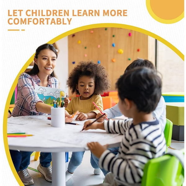 Linor Modern Kids Plastic Outdoor Chairs, Reading and Relaxing, Set of 6