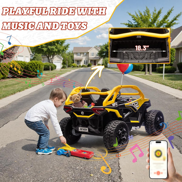 Akaber 24V 10AH 2 Seater Power of Wheels for Big Kids, 21" 4WD/AWD Largre Kids' Electric Vehicles with Remote Control for Girls and Boys, UTV Ride On Car for Kid, EVA Tires, 4 Spring Absorbers
