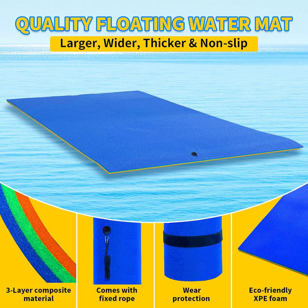 Linor 18 X 5Ft Lily Pad Floating Mat, 3-Layer Tear-Resistant Xpe Foam Floating Island for 6-8 Adults