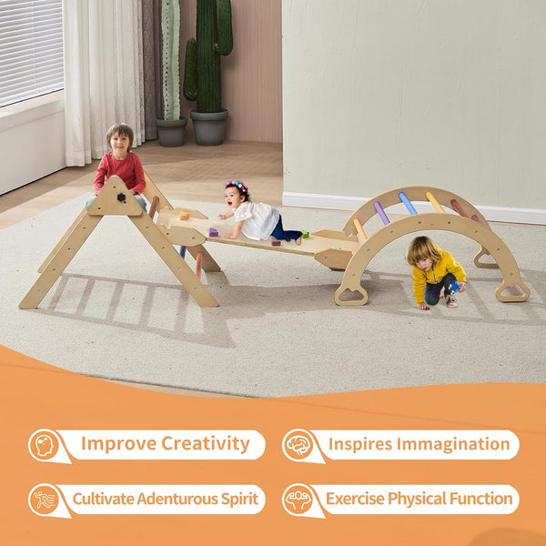 6-in-1 Triangle Set, Climbing Toys for Toddlers 1-3, Baby Climbing Toys Indoor, Toddler Climber Set