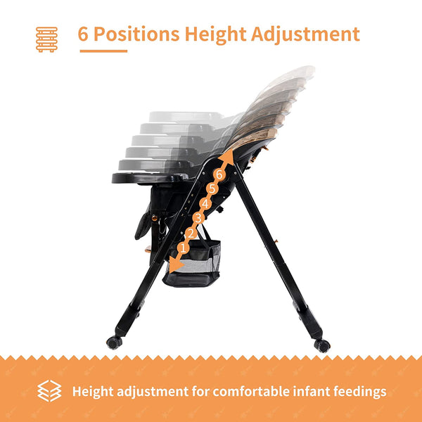 6 in 1 High Chairs for Babies and Toddlers,  Baby High Chair, Portable Baby Booster Seat with Wheels
