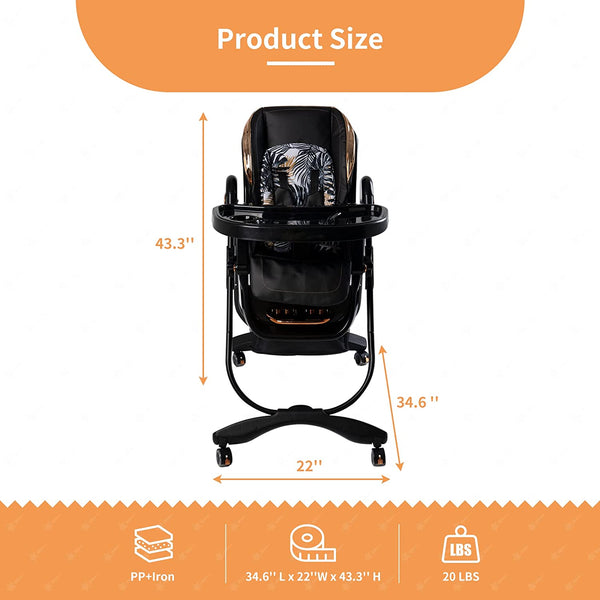 6 in 1 High Chairs for Babies and Toddlers,  Baby High Chair, Portable Baby Booster Seat with Wheels