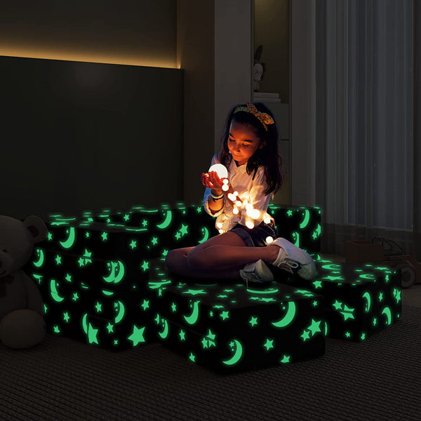 Multi-color Kids Couch, Play Couch with Washable and Durable Covers