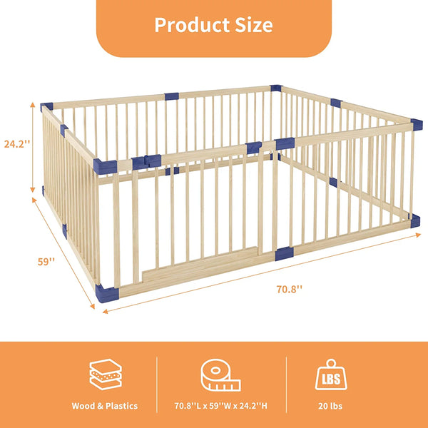 Baby Playpen Kids Fence with Safety gate